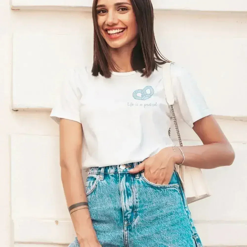Womens Life is Like a Pretzel T-Shirt - Femstylo
