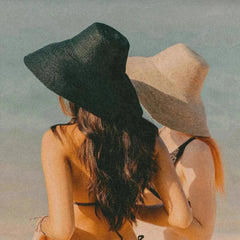RIRI Jute Straw Hat, in Black - Femstylo
