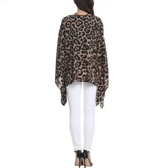 Leopard Print Batwing Chiffon Top - Free Size | Femstylo - Femstylo