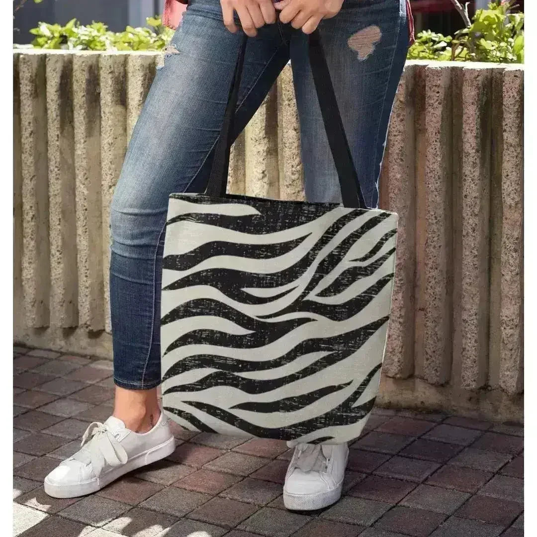 Double-Sided Zebra Print Beach Tote Bag - Medium | Femstylo - Femstylo
