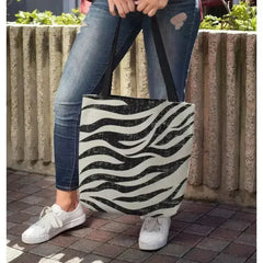 Double-Sided Zebra Print Beach Tote Bag - Medium | Femstylo - Femstylo