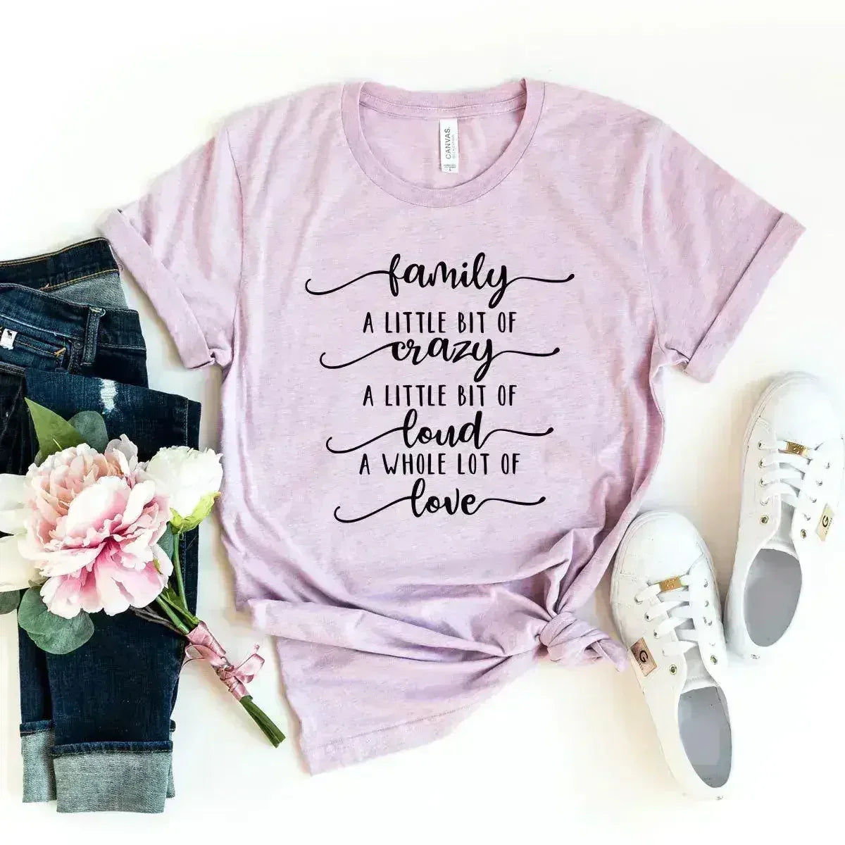 DT0115 Family, Crazy, Loud, Love Shirt - Femstylo