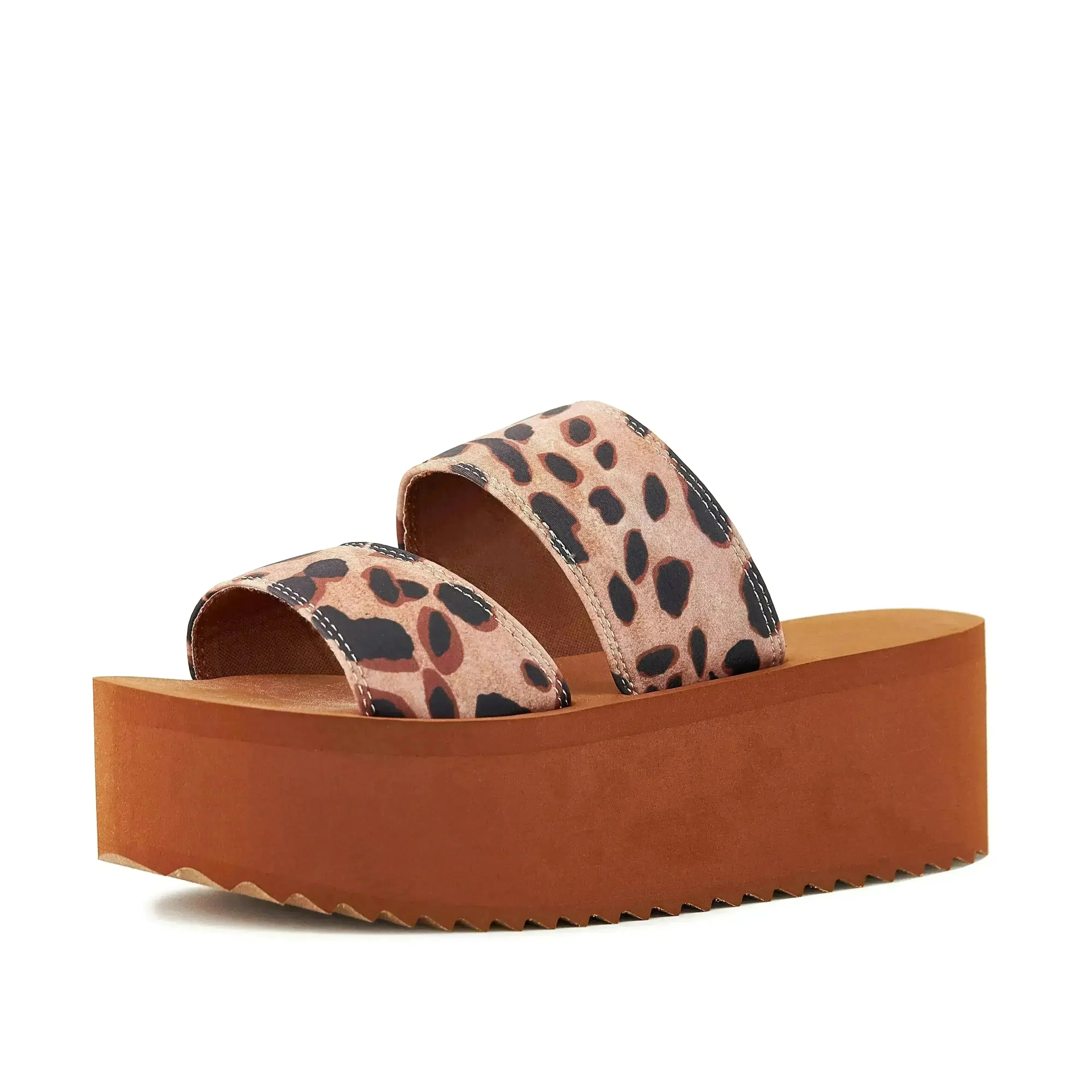 Women's Platform Sandal 2 Band Leopard - Femstylo