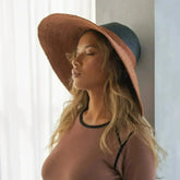 RIRI DUO Jute Straw Hat, in Burnt Sienna & Black - Femstylo