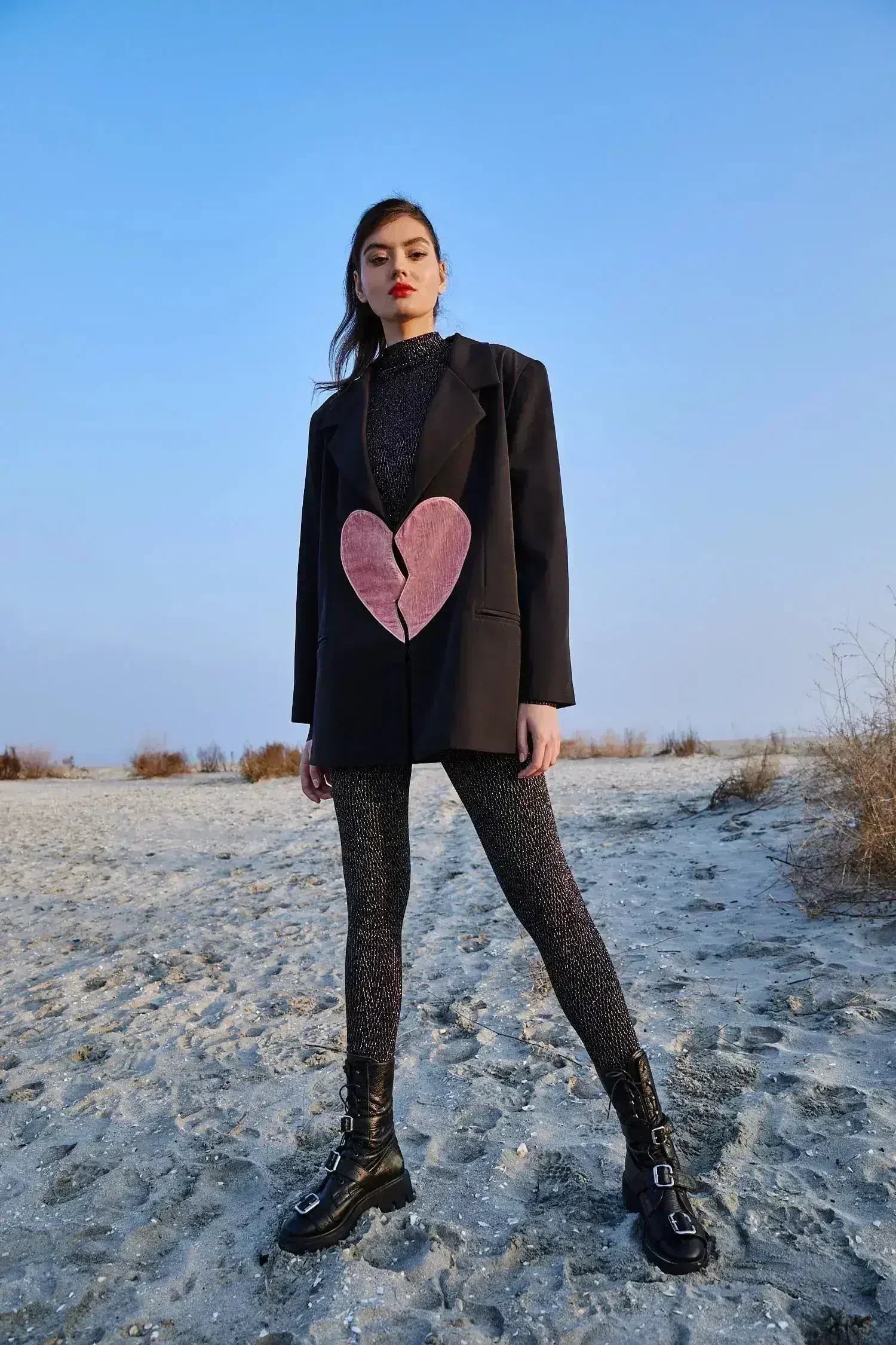 Broken heart oversized blazer - Femstylo