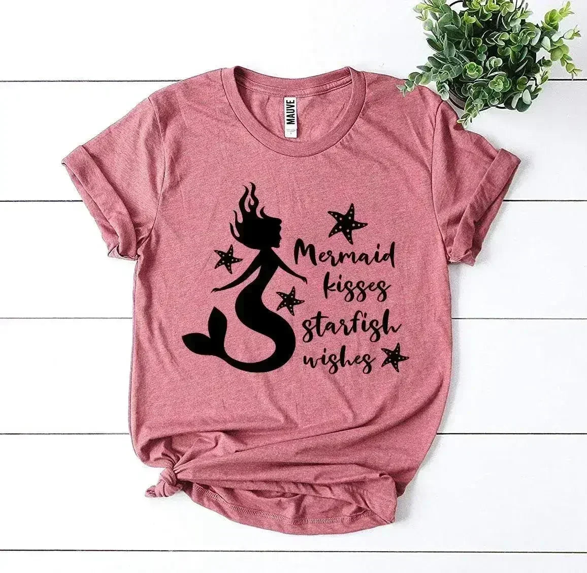 Mermaid Kisses Starfish Wishes T-shirt - Femstylo