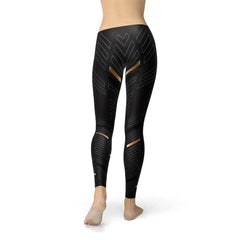 Womens Sports Stripes Black Leggings - Femstylo