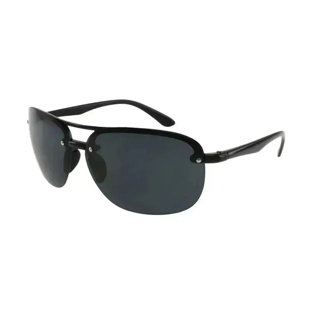 MQ James Black/Smoke Sunglasses – Lightweight Rimless UV400 Shades - Femstylo