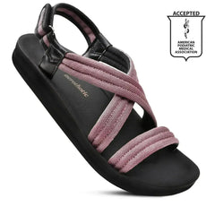 Aerothotic Hadal Women's Velcro Ankle Strap Slip on Sandals - Femstylo