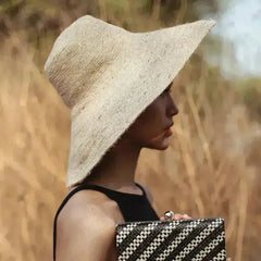RIRI Jute Handwoven Straw Hat In Natural Beige - Femstylo