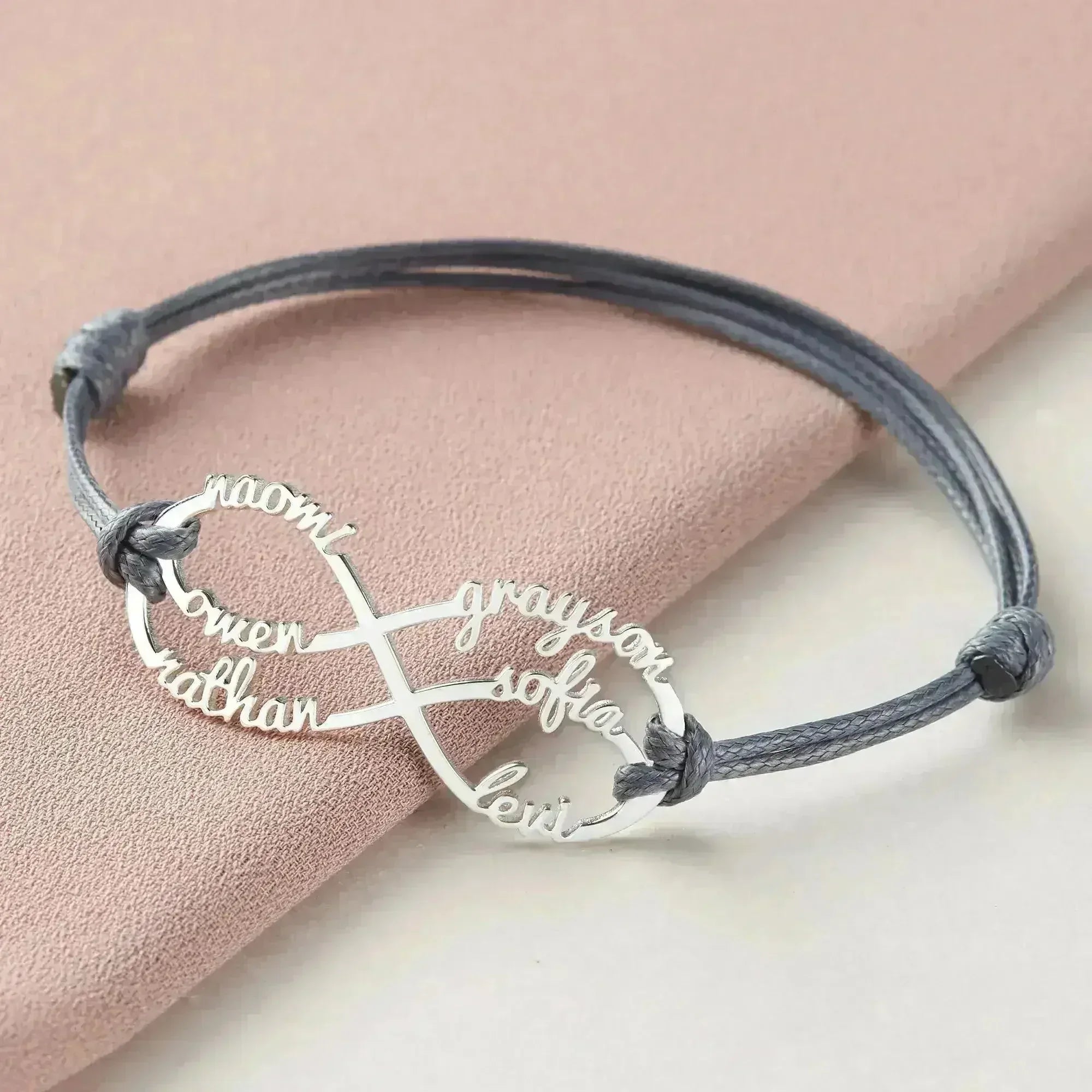 Custom Name Infinity Bracelet | Sterling Silver Mom Jewelry - Femstylo