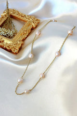Baroque Pearl Choker - 24K Gold & Rose/Cream Pearls | Femstylo - Femstylo