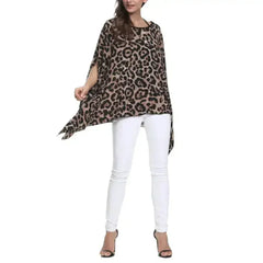 Leopard Print Batwing Chiffon Top - Free Size | Femstylo - Femstylo