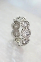 925 Silver Circle Cubic Zirconia Band Ring - Femstylo