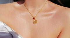 18K Zodiac Sign and Birthstone Necklace - Femstylo