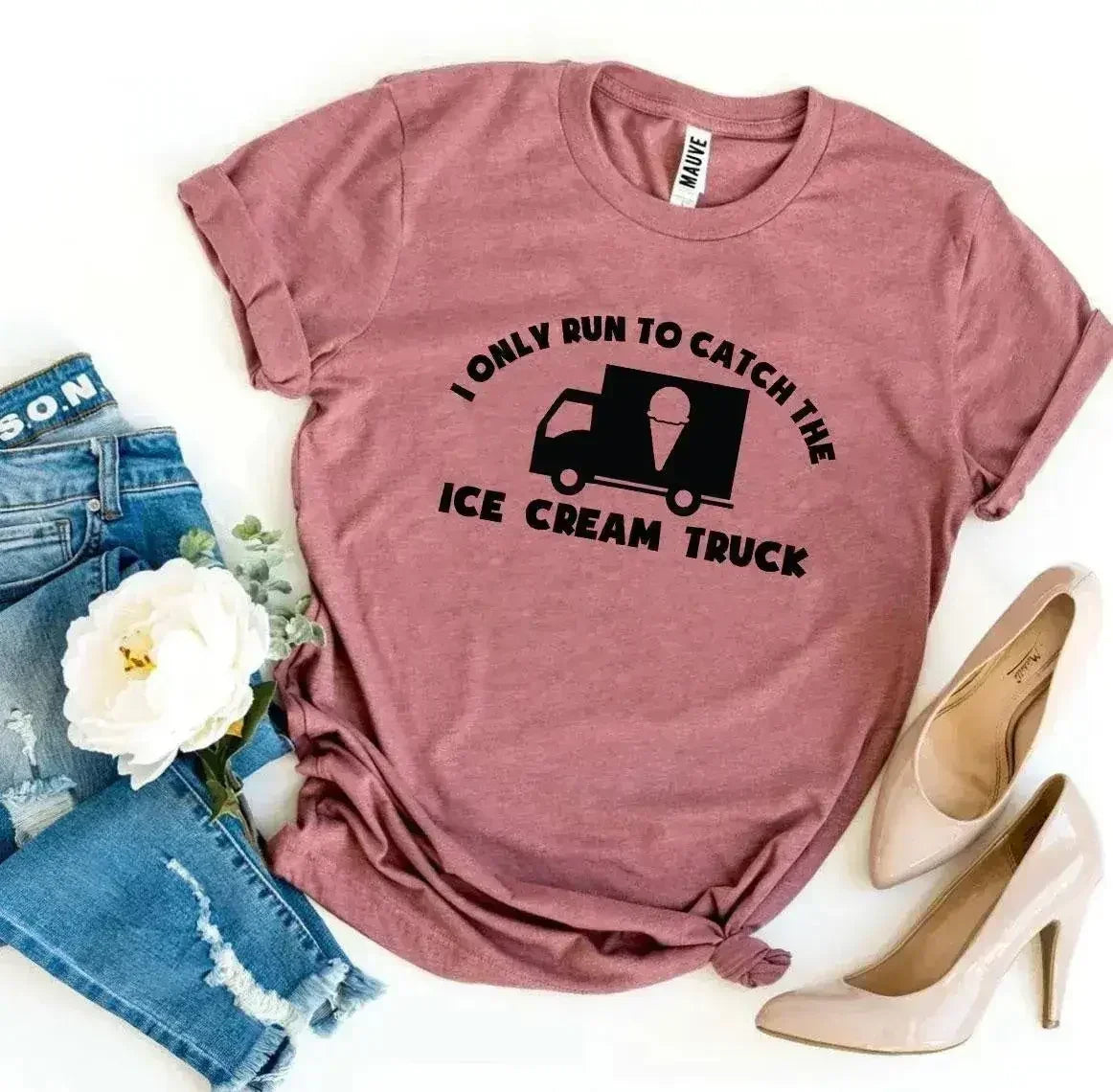 I Only Run To Catch The Ice Cream Truck T-shirt - Femstylo