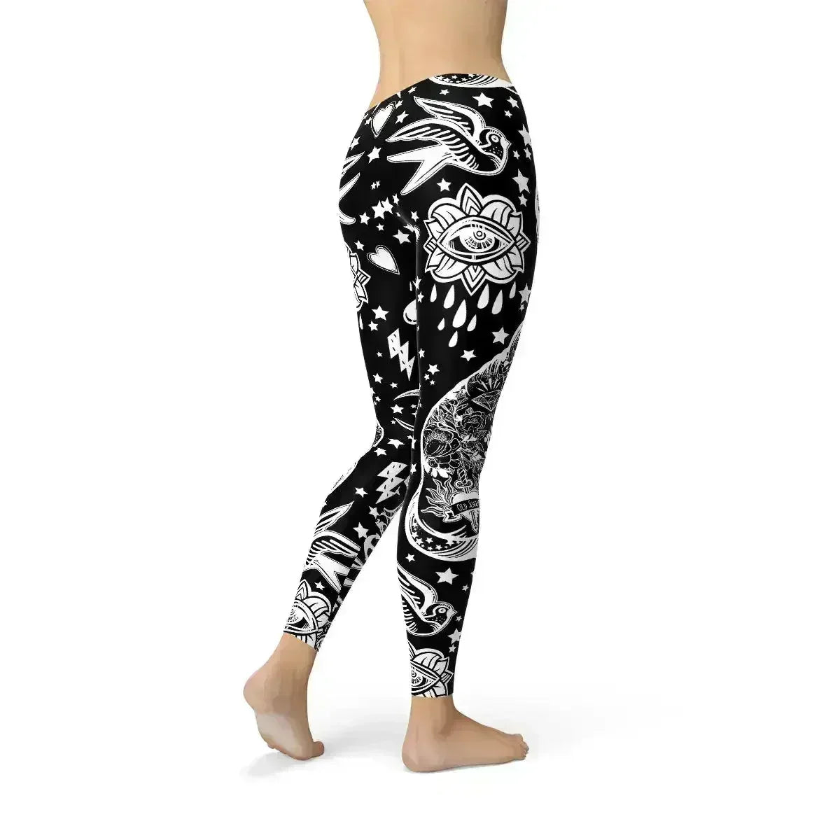 Womens Black Magic Cat Leggings - Femstylo