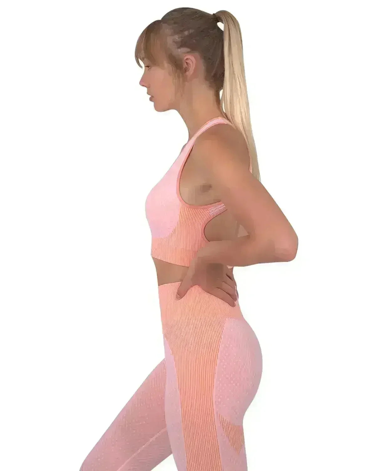 Trois Seamless Sports Bra - Pink - Femstylo