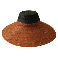 RIRI DUO Jute Straw Hat, in Burnt Sienna & Black - Femstylo