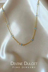 18 Karats Chrome Glass Crystals Chain Choker - Femstylo