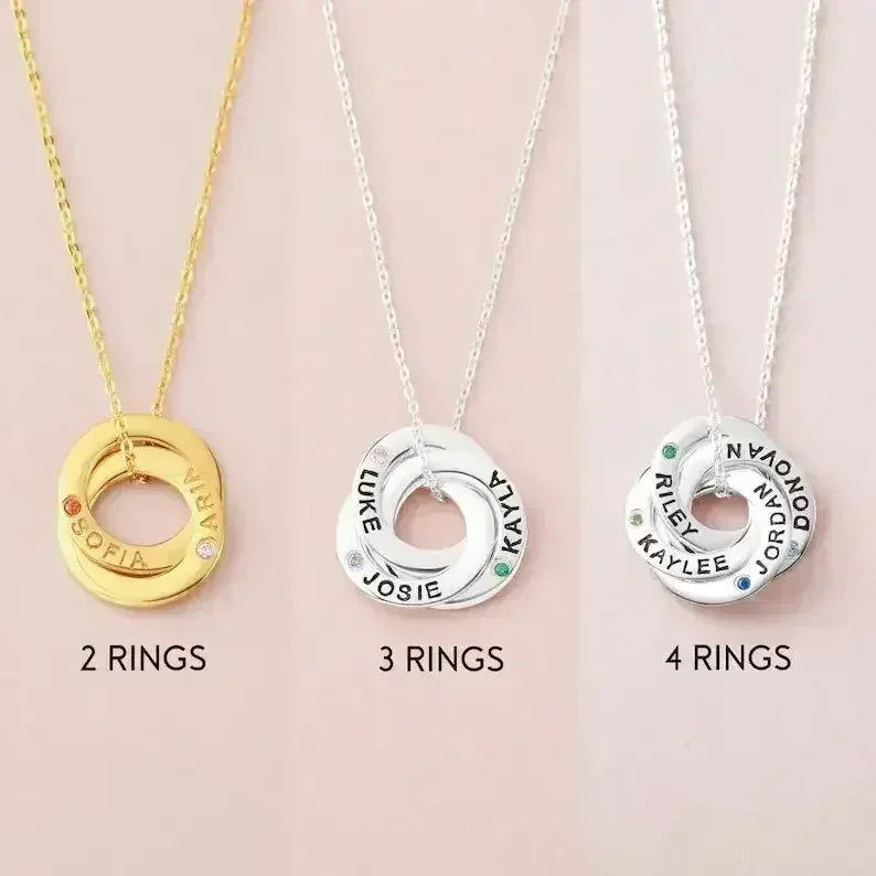 Mom Necklace With Kids Names Birthstones, Children Birthstone Jewelry - Femstylo