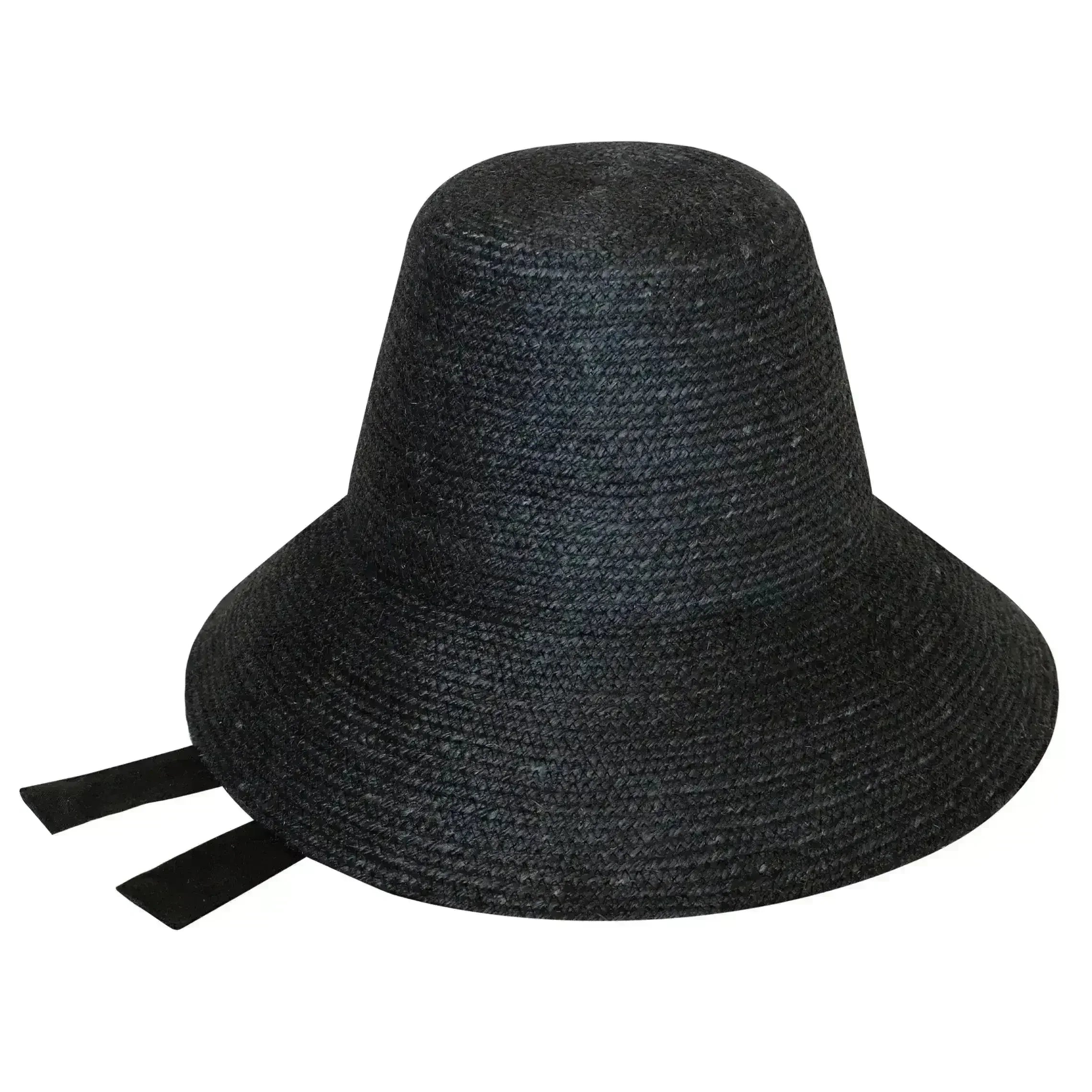 MEG Jute Straw Hat, in Black - Femstylo