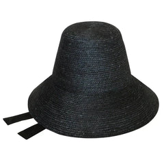 MEG Jute Straw Hat, in Black - Femstylo