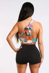 Retro Paisley Wrap Crop Top - Multiway Halter Style - Femstylo