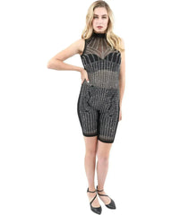 Trudy Stud Detail Mesh Romper - Femstylo