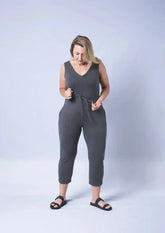 Axty V-Neck Jumpsuit - Versatile Cotton Romper | Femstylo - Femstylo