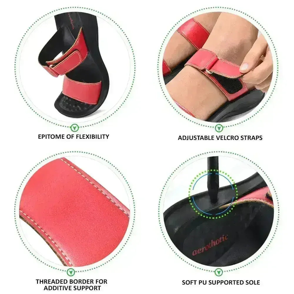 Aerothotic Rustic Women's Velcro Strap Slide Sandals - Femstylo