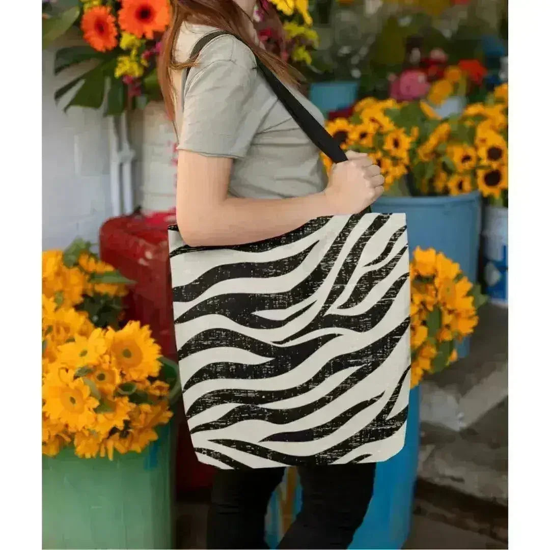 Double-Sided Zebra Print Beach Tote Bag - Medium | Femstylo - Femstylo