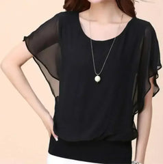 Womens Batwing Chiffon Blouse - Femstylo