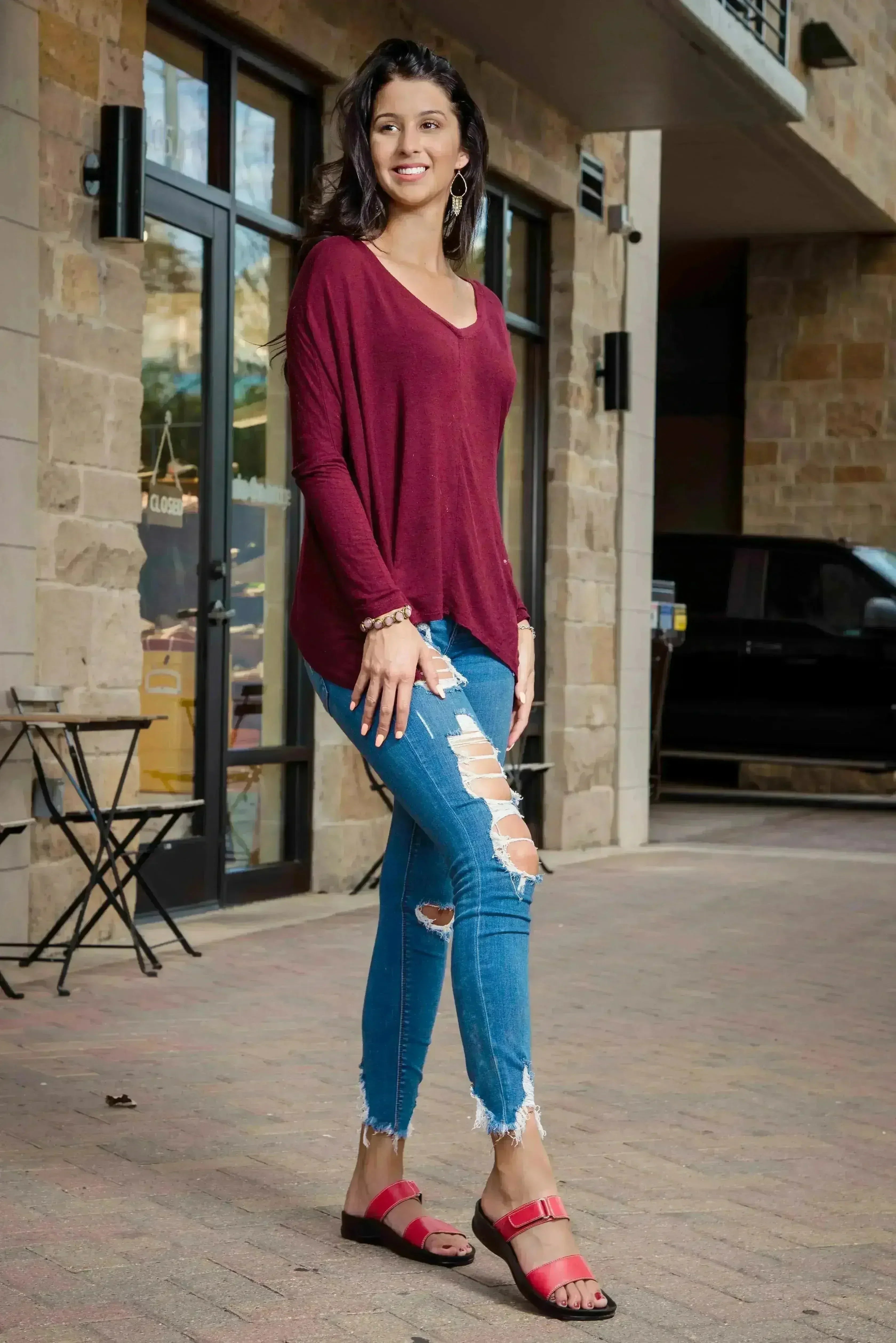 Aerothotic Rustic Women's Velcro Strap Slide Sandals - Femstylo