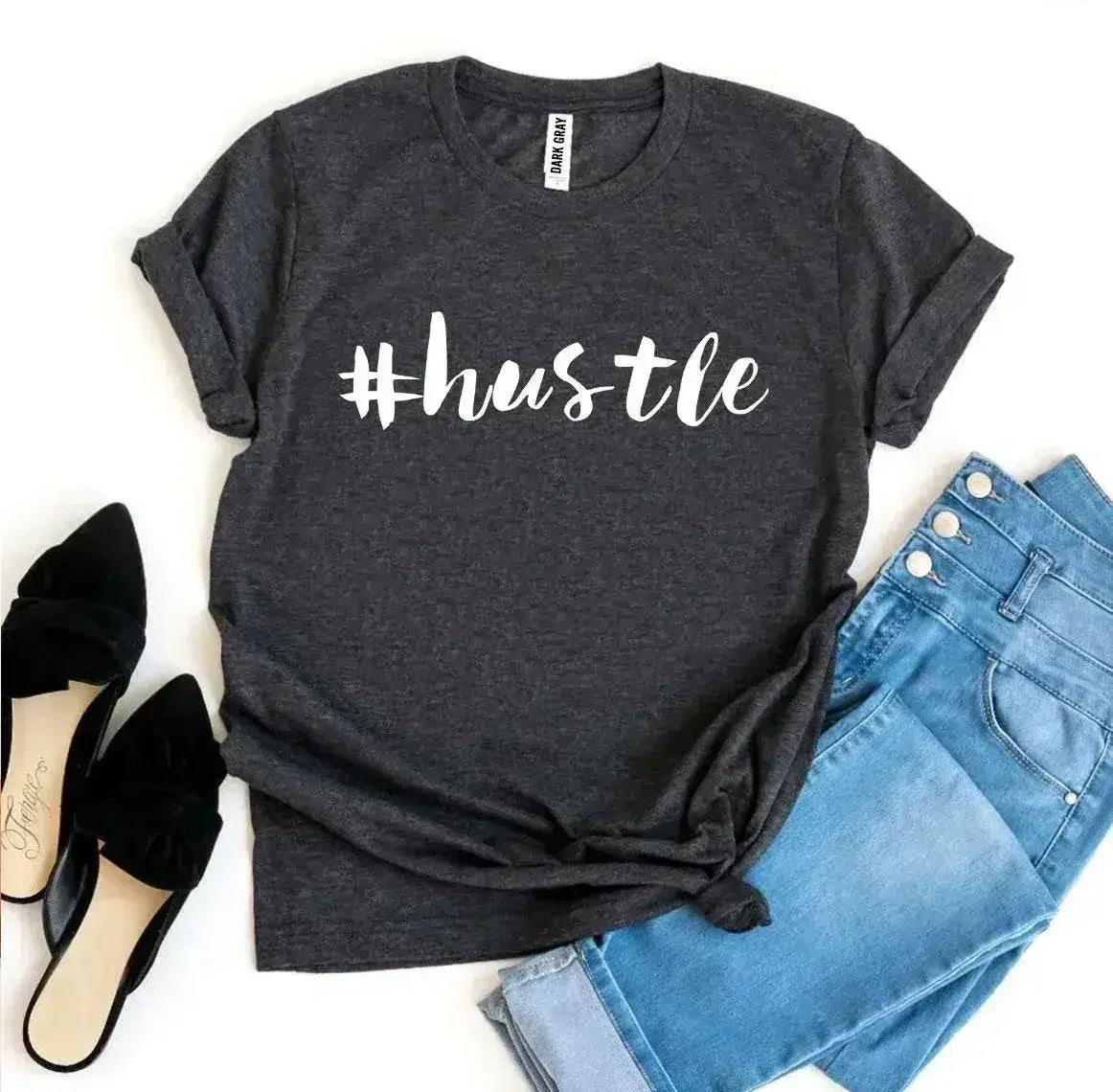 Hustle Printed Women T-Shirt | Premium Cotton | Bella Canvas - Femstylo