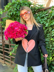Broken heart oversized blazer - Femstylo