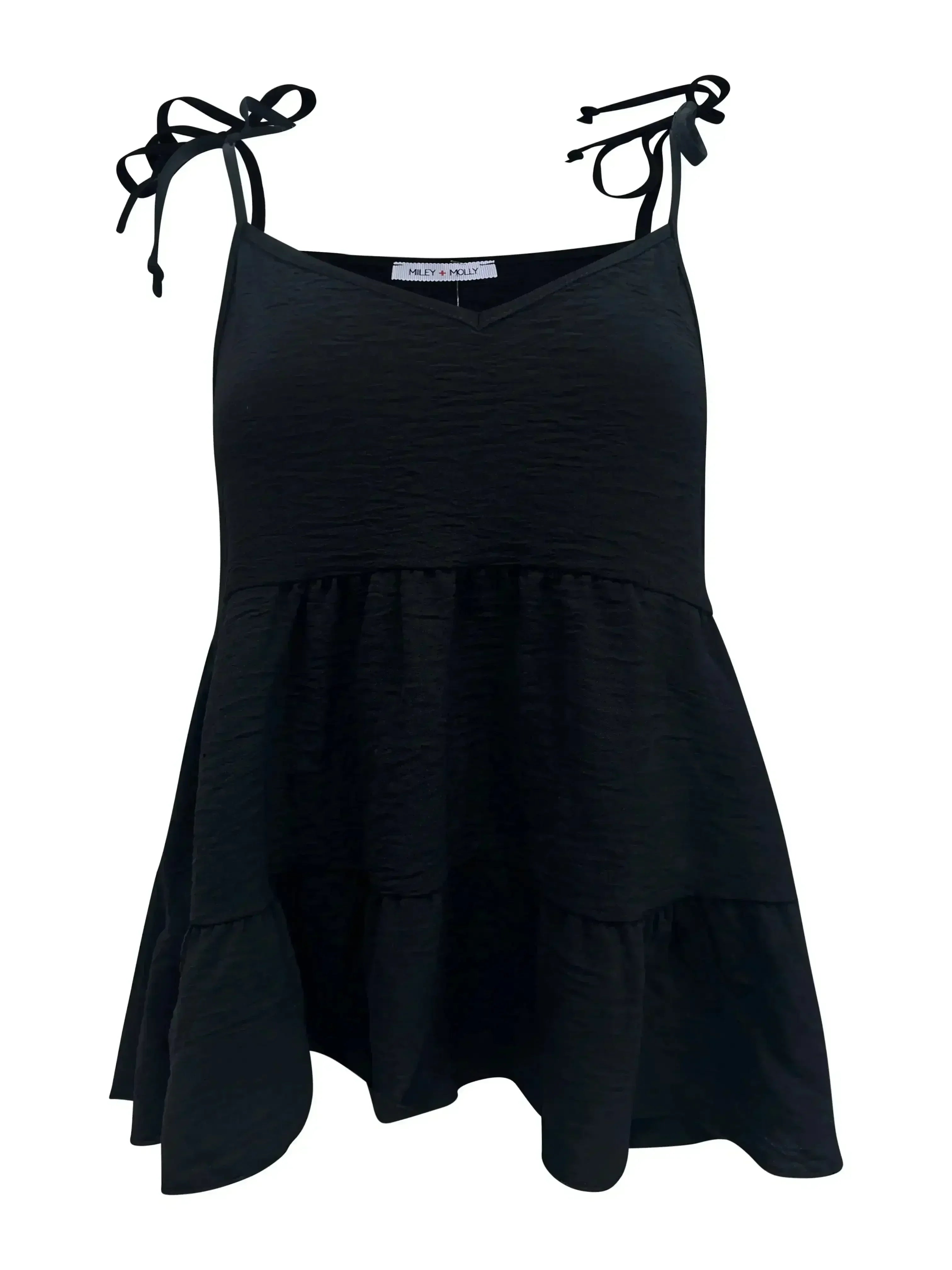 Tie-Strap Tiered Sleeveless Top - Femstylo