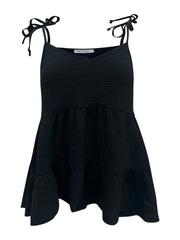 Tie-Strap Tiered Sleeveless Top - Femstylo