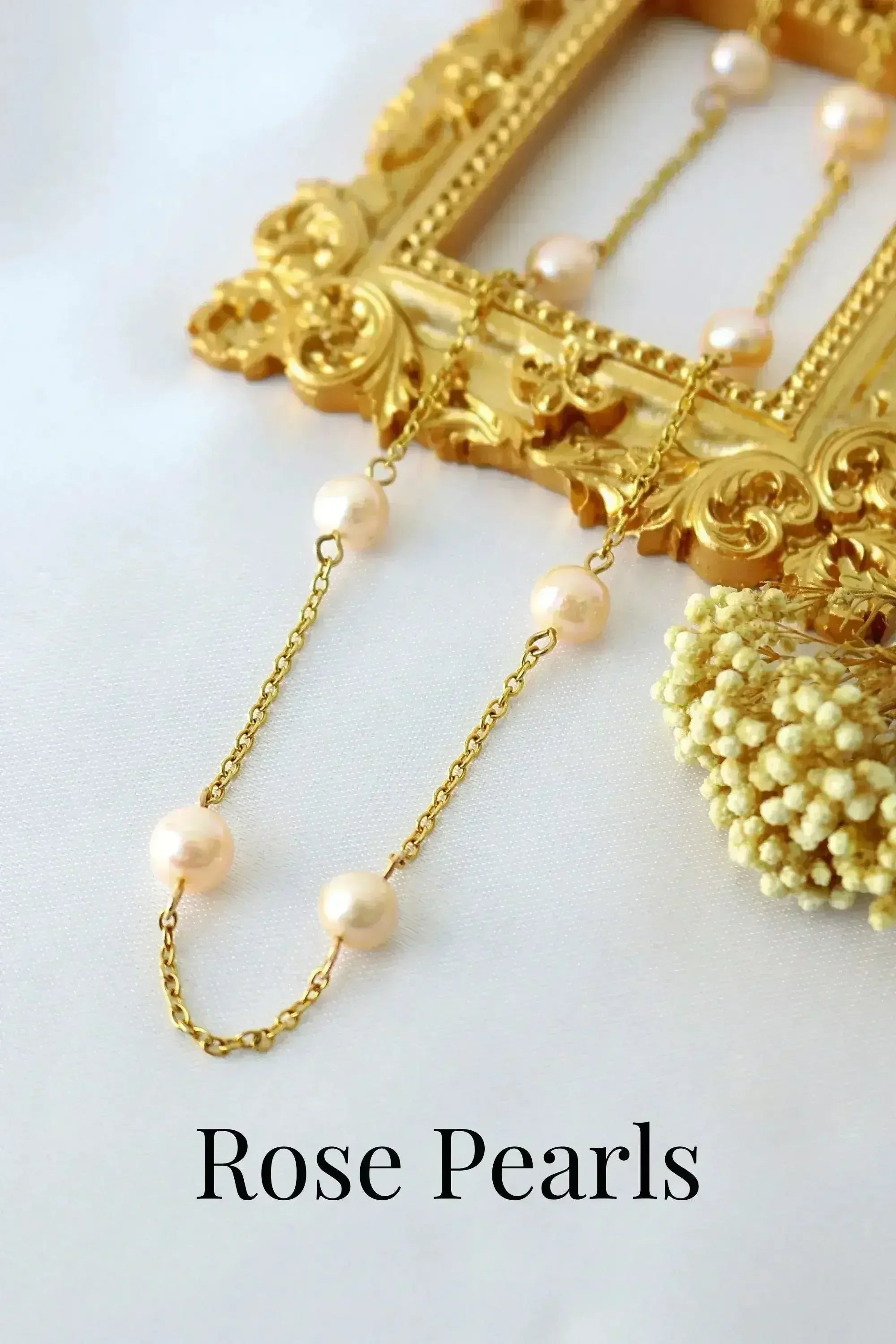 Baroque Pearl Choker - 24K Gold & Rose/Cream Pearls | Femstylo - Femstylo