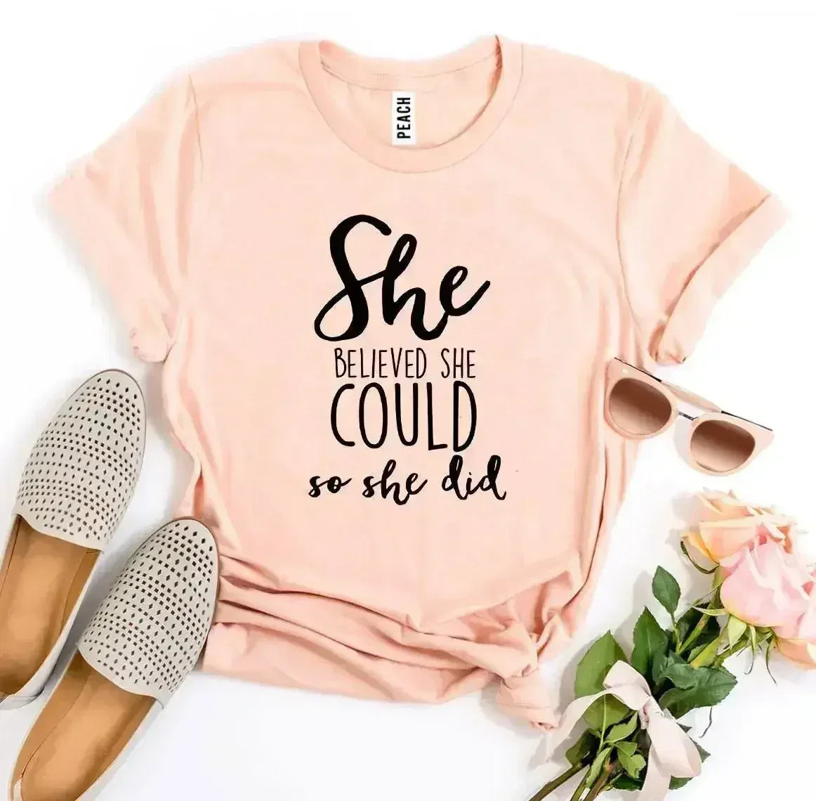 She Believed She Could So She Did T-shirt - Femstylo