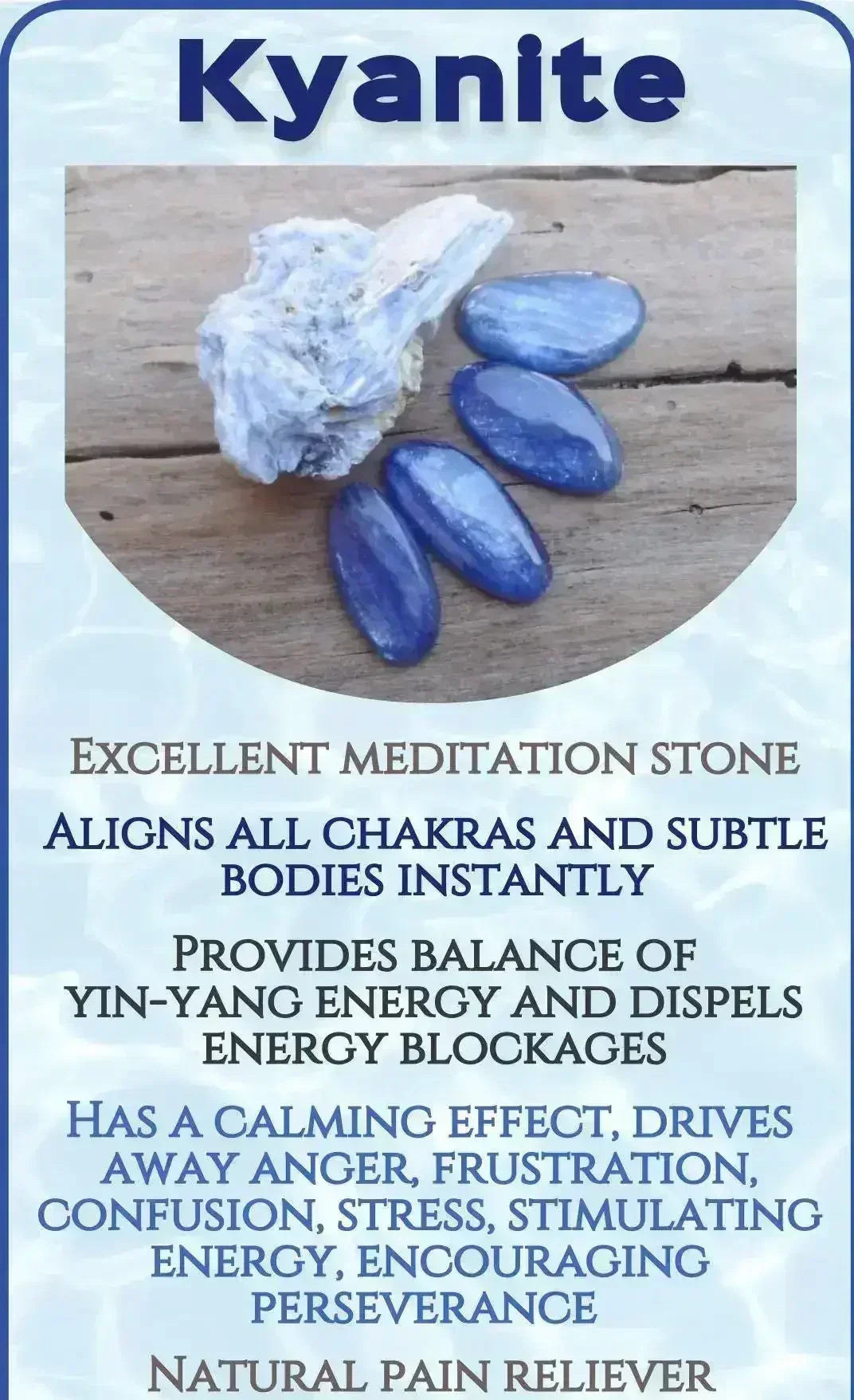 Blue Kyanite & Crystal Quartz Stretch Bracelet! Genuine Stones! - Femstylo