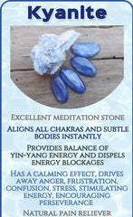 Blue Kyanite & Crystal Quartz Stretch Bracelet! Genuine Stones! - Femstylo