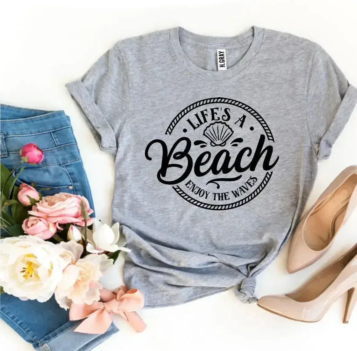 Life’s a Beach Enjoy The Waves T-shirt - Femstylo