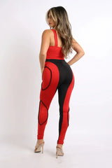 Colorblock Jumpsuit With Binding Detail Square Neck Sleeveless - Femstylo