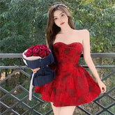 French Style Vintage Printed Sexy Dresses for christmas - Femstylo