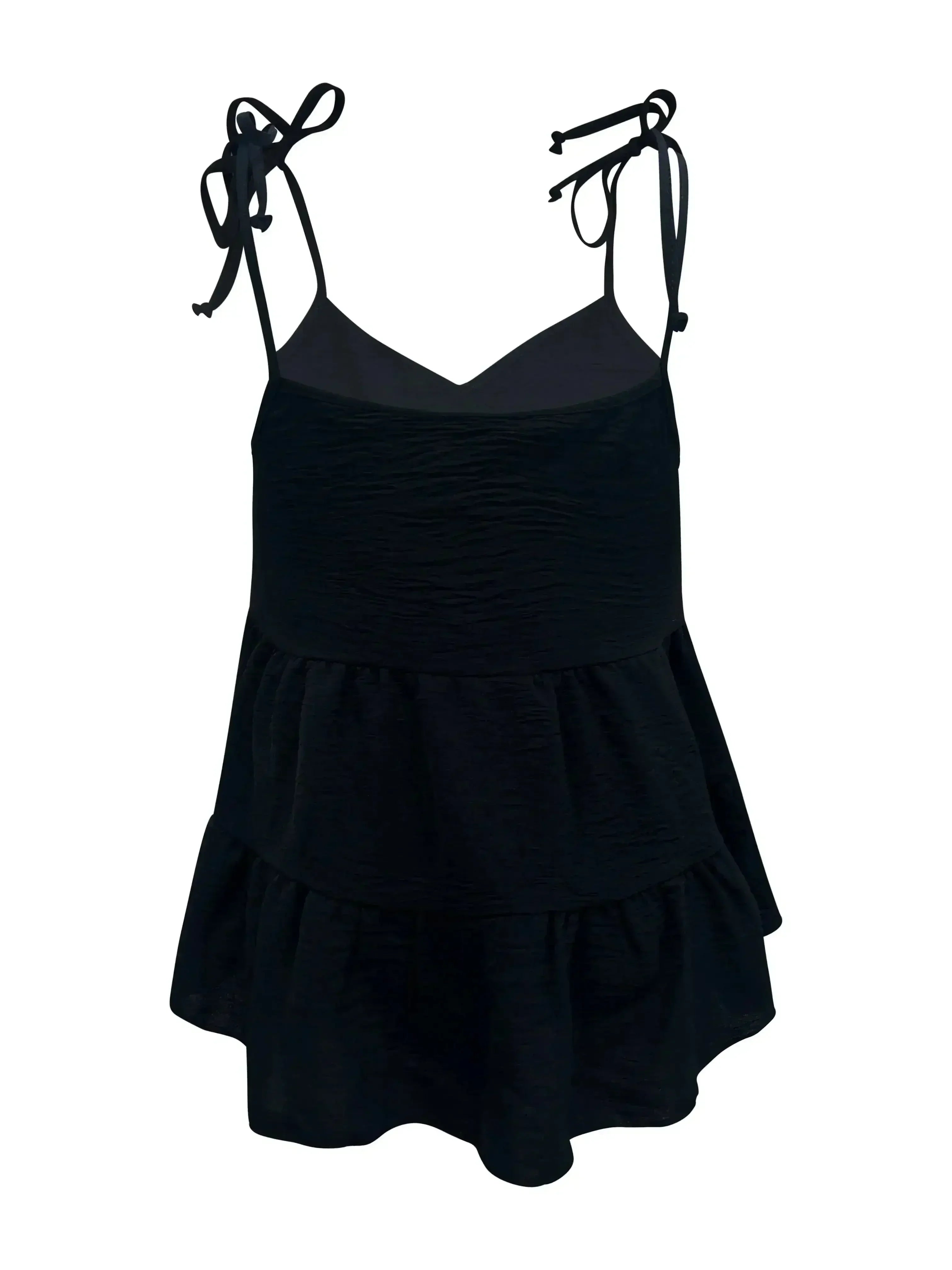 Tie-Strap Tiered Sleeveless Top - Femstylo