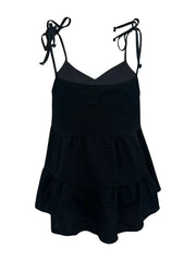Tie-Strap Tiered Sleeveless Top - Femstylo