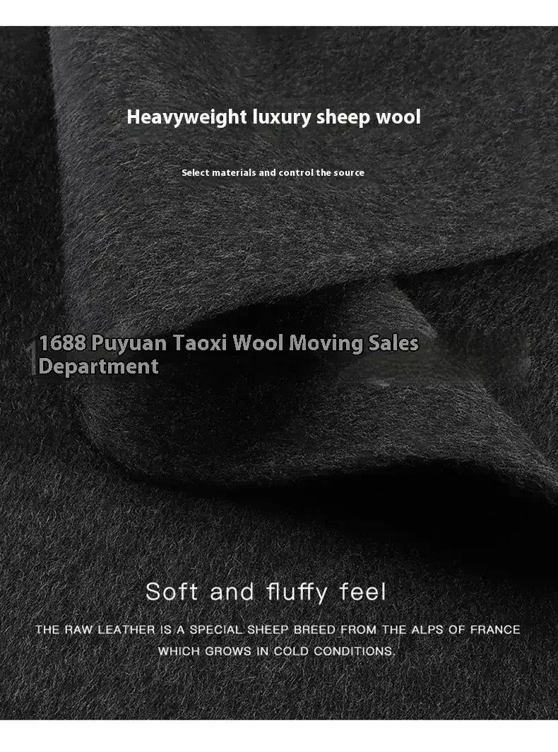 Angora Red Women's Loose Double-Sided Wool Overcoat – Elegant & Cozy - Femstylo