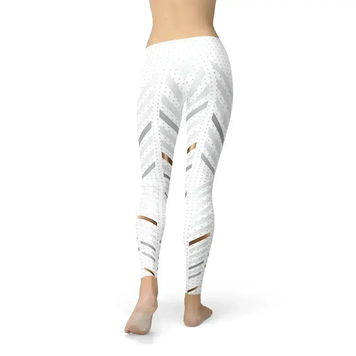 Womens White Stripes Leggings - Femstylo