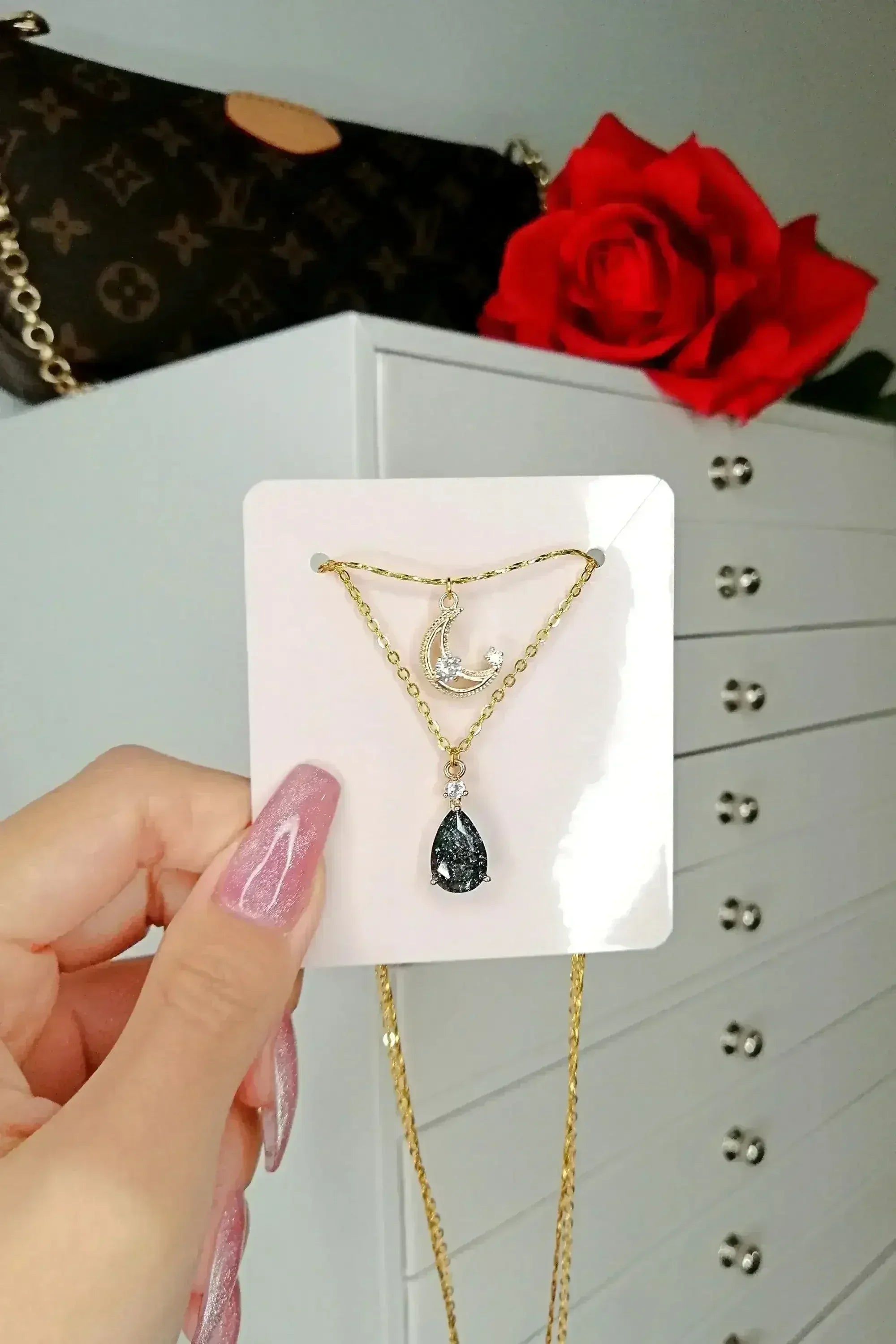 Moon Layered Necklace 18 Karats gold Plated - Femstylo